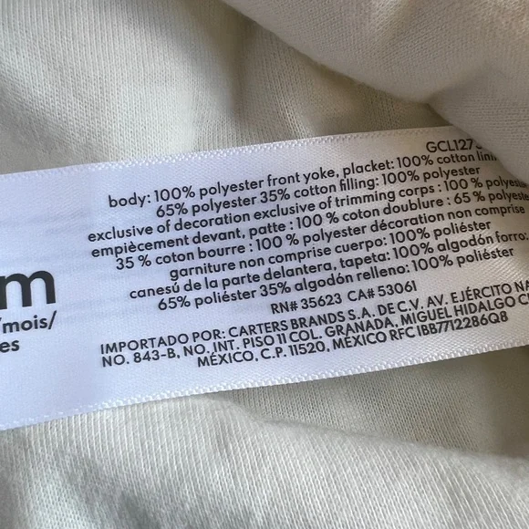 OshKosh B'gosh White Fleece Sherpa Baby Jacket NWT 12M - Picture 4 of 7